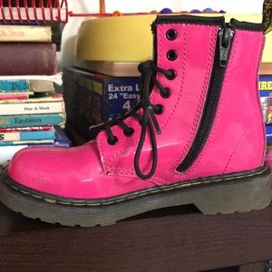 Dr. Martens Hot Pink Delaney Combat Boot